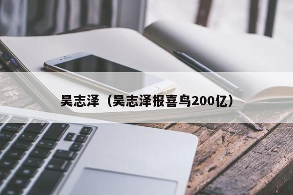 吴志泽（吴志泽报喜鸟200亿）